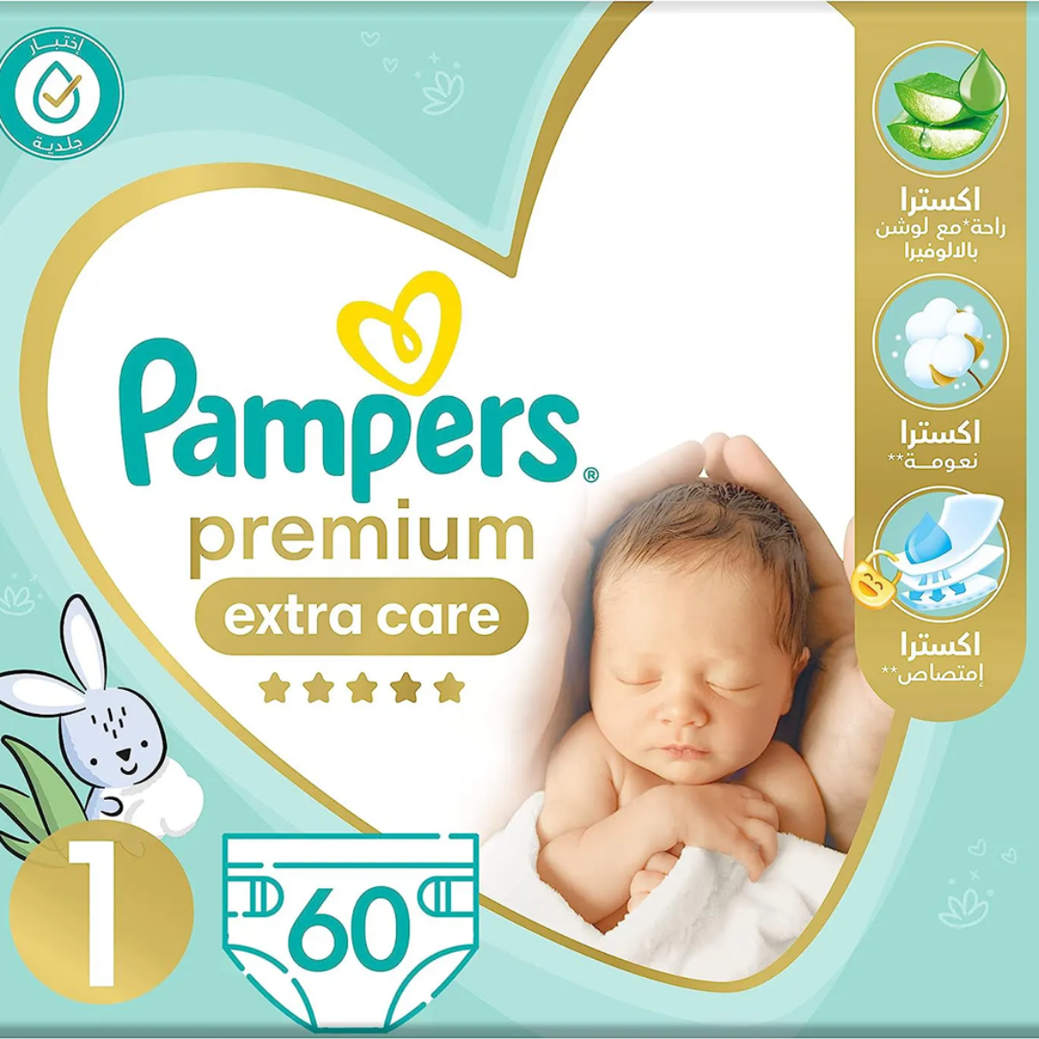 Picture of Pampers Premium Care 60 Diapers Size 1