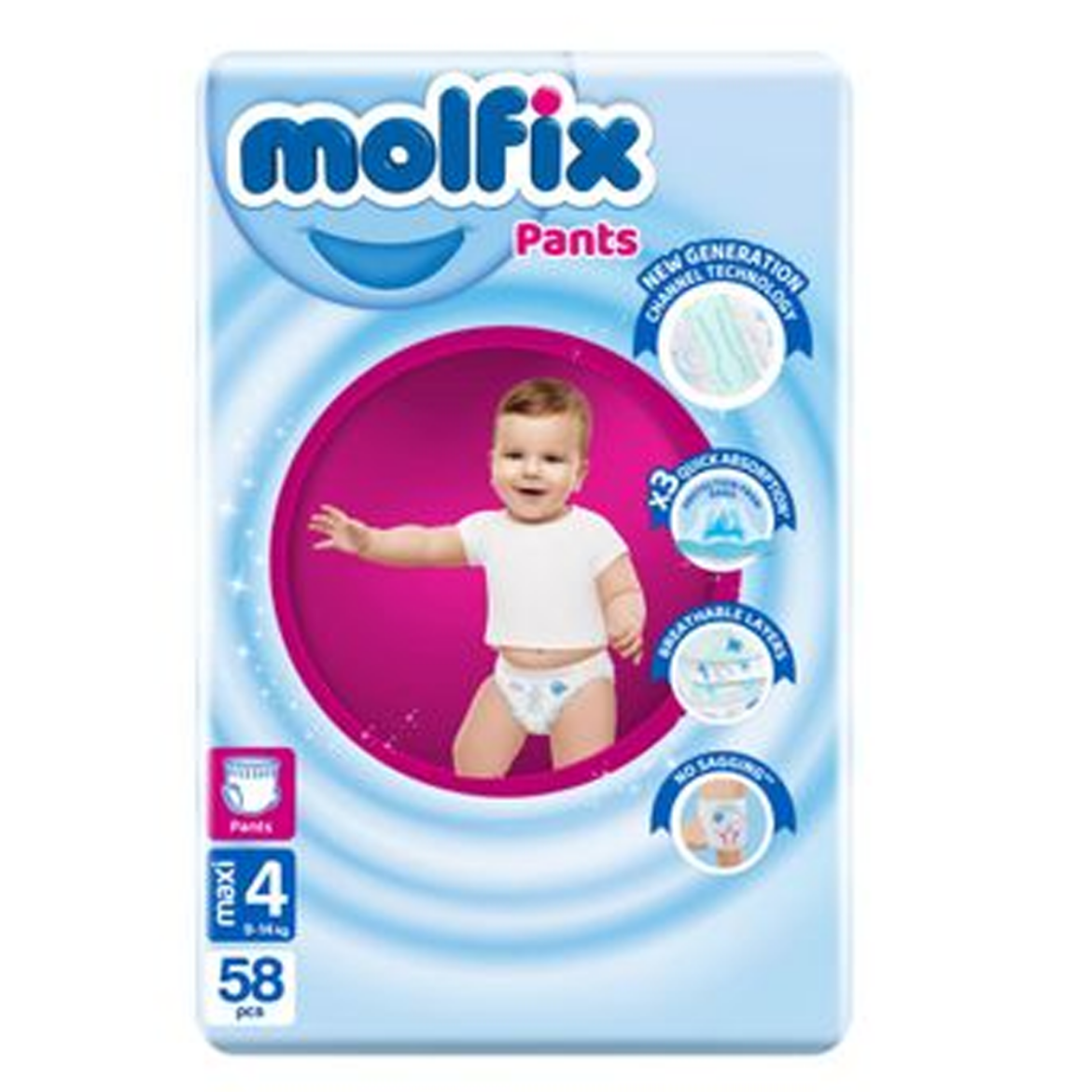 Picture of Molfix Pants 58 Diapers  Size 4