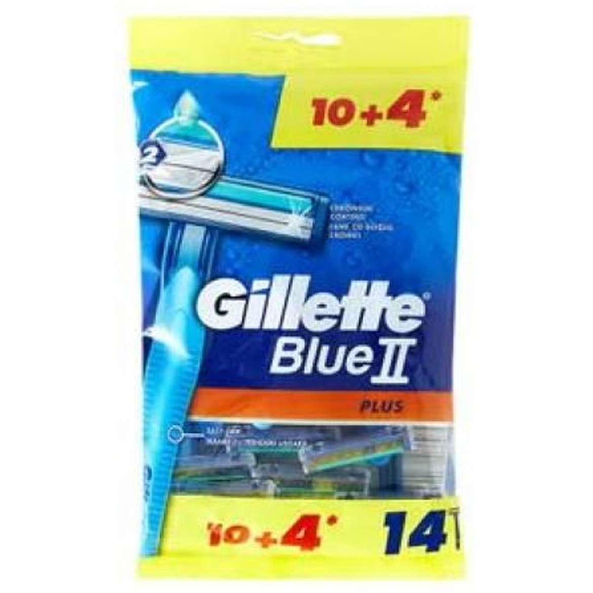 Picture of Gillette Blue2 Plus Razor 10+4 Free