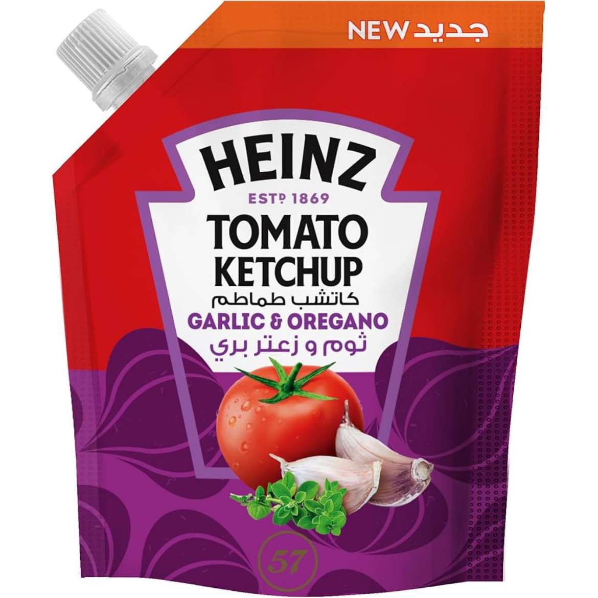 Picture of Heinz Tomato Ketchup Garlic And Thyme Dupack 125g