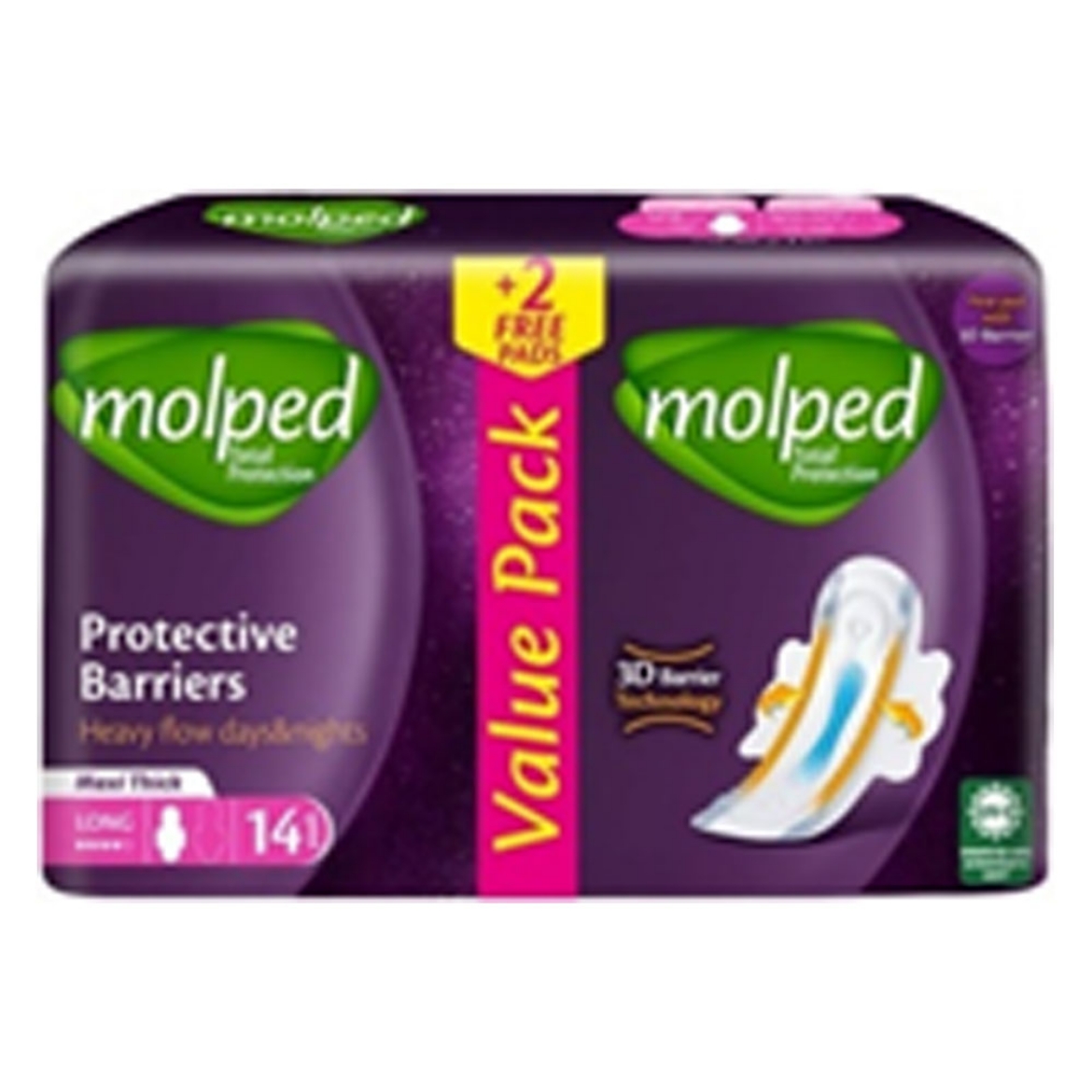 Picture of ( Bundle 2p) Molped Total Protection Value Pack long 14 Pads