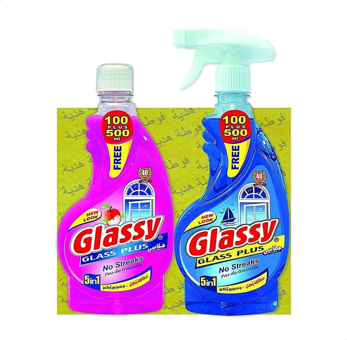 Picture of Glassy 600 ml Spray + 600 with Refill Bottle +towel