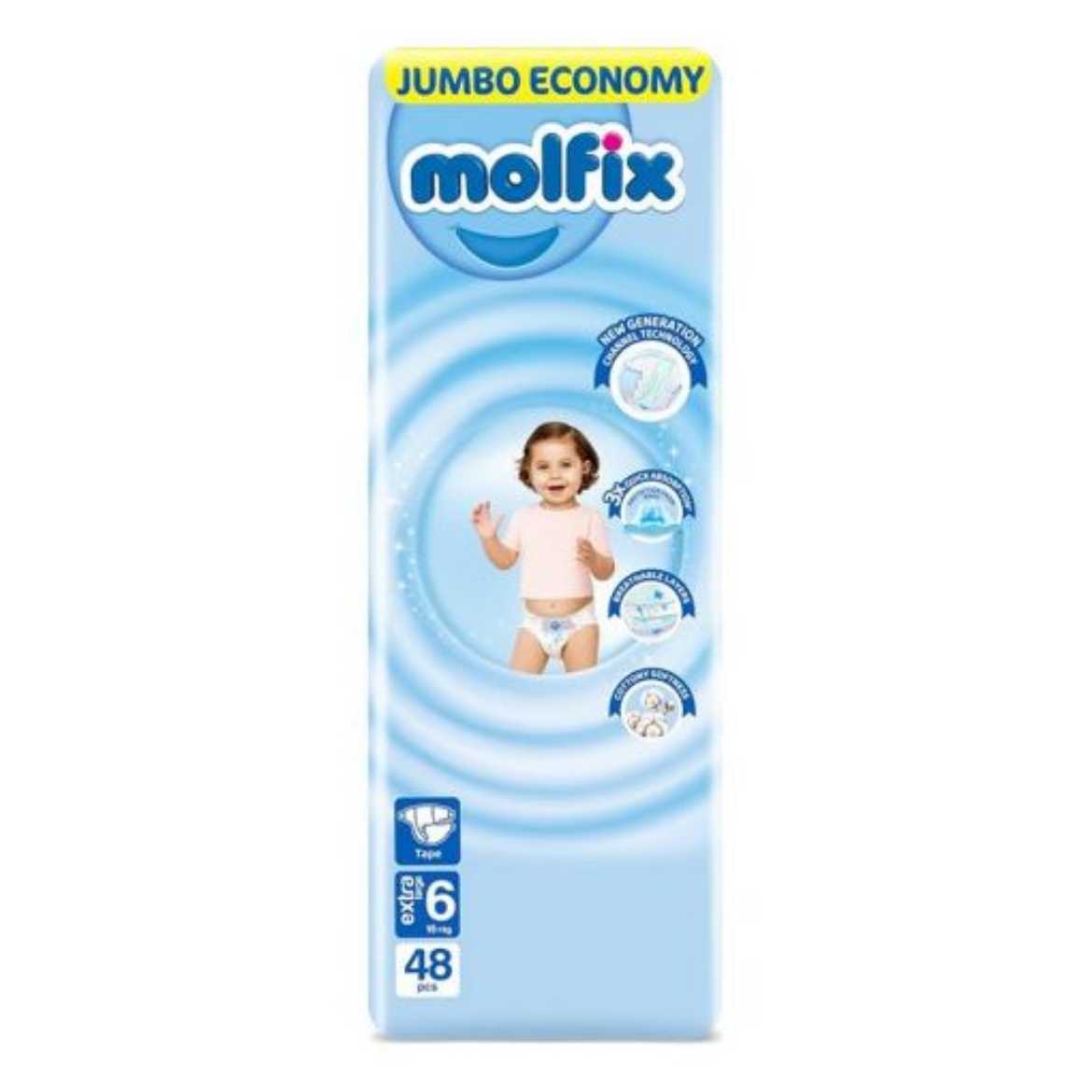 Picture of Molfix Regular 48 Diapers  Size 6