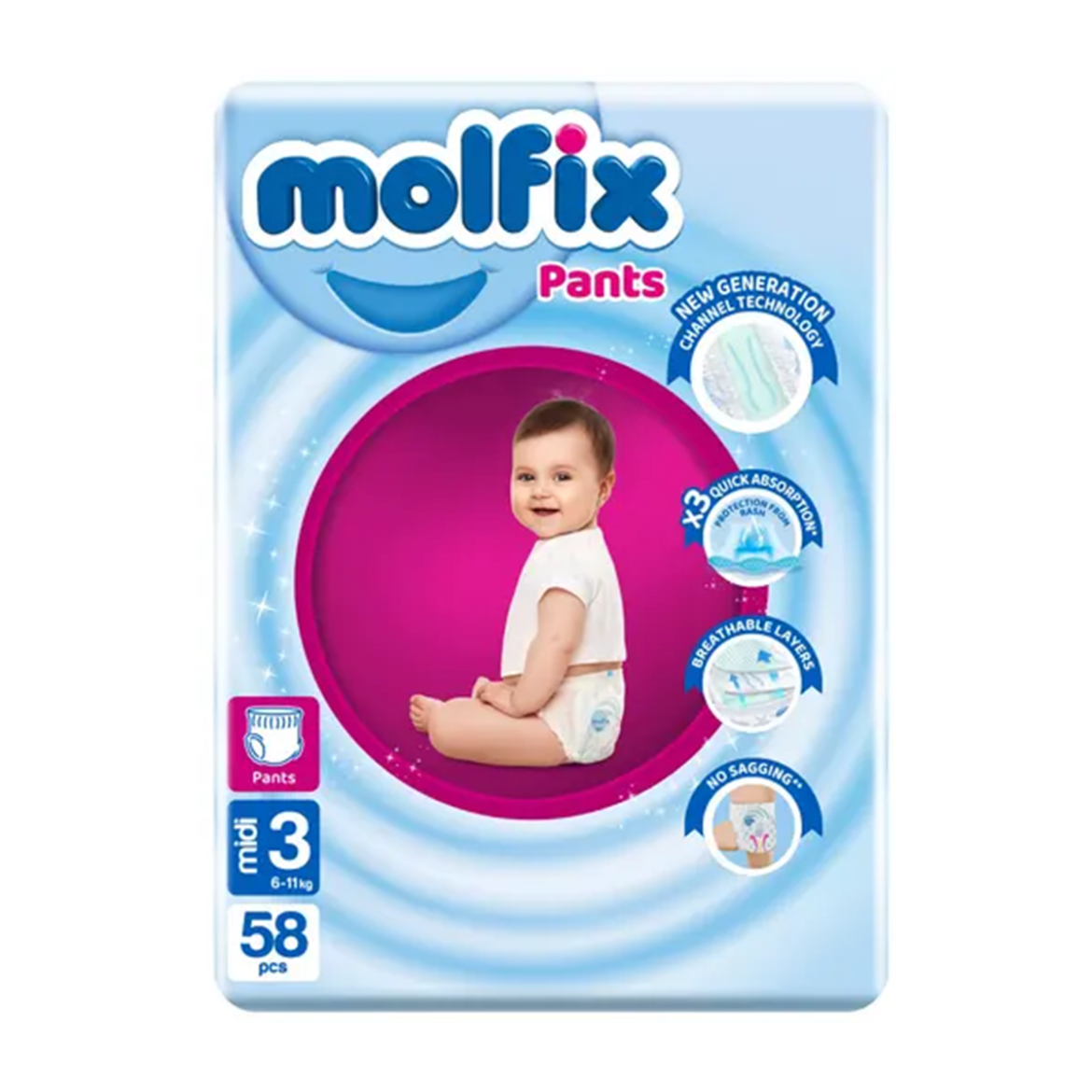 Picture of Molfix  Medium  M3 6-11Kg 58Pants