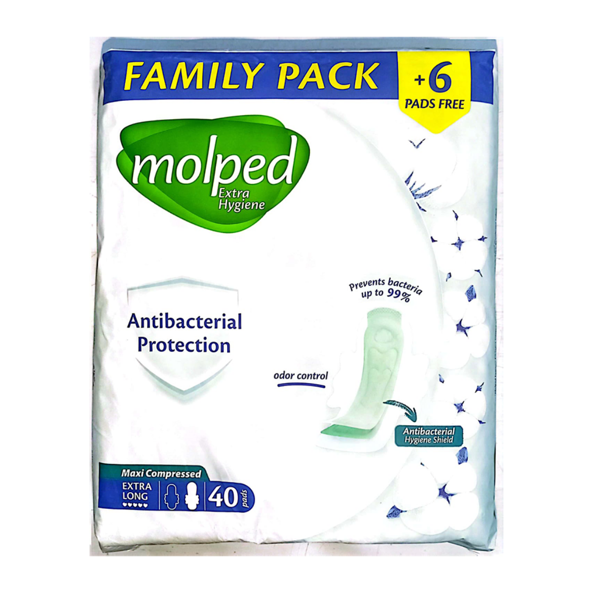 Picture of Molped Extra Hygiene - Family Pack - Extra Long - 40 Pads