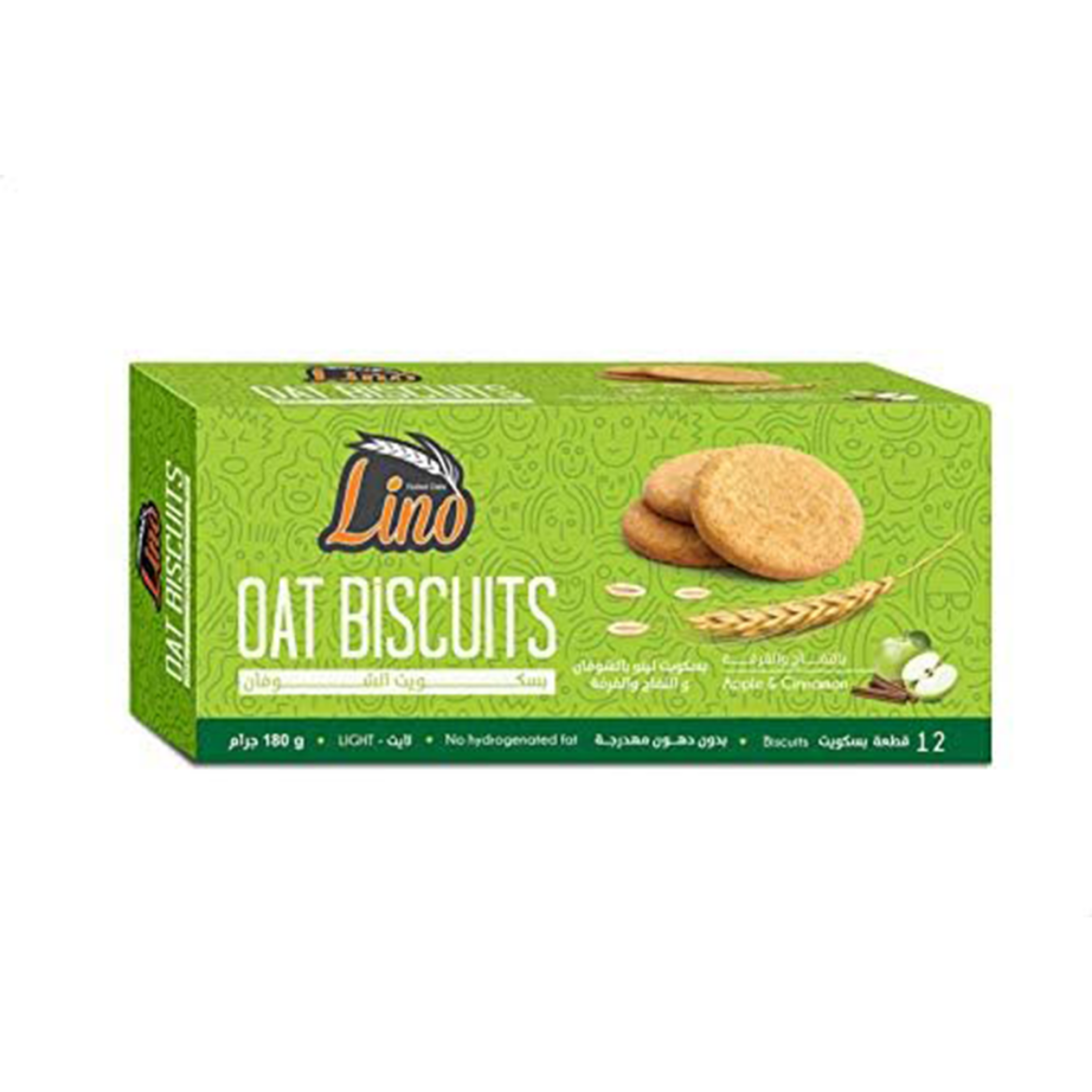 Picture of Lino Apple & Cinnamon Oat Biscuits (Q) 30g (12 pieces)