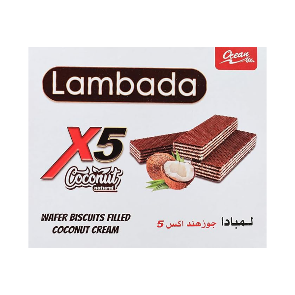 Show details for Lambada biscuits x5 wafer filled with coconut cream 4 pieces (12 pieces) Picture of Lambada biscuits x5 wafer filled with coconut cream 4 pieces (12 pieces)