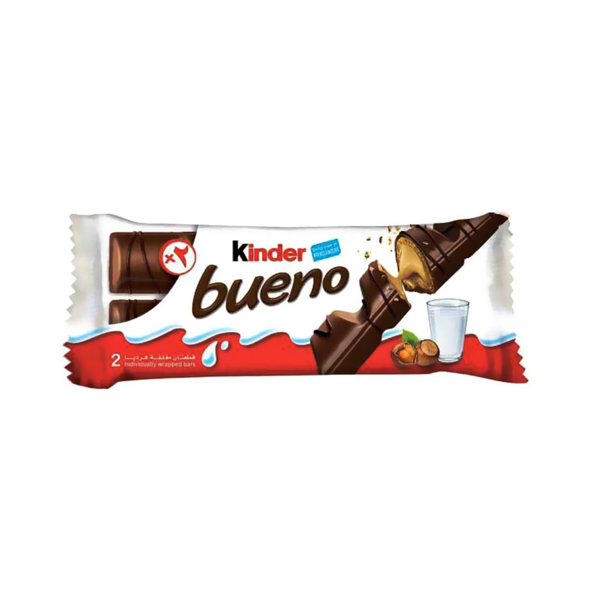 Picture of Kinder Bueno wafers covered with milk chocolate and hazelnuts, 39g