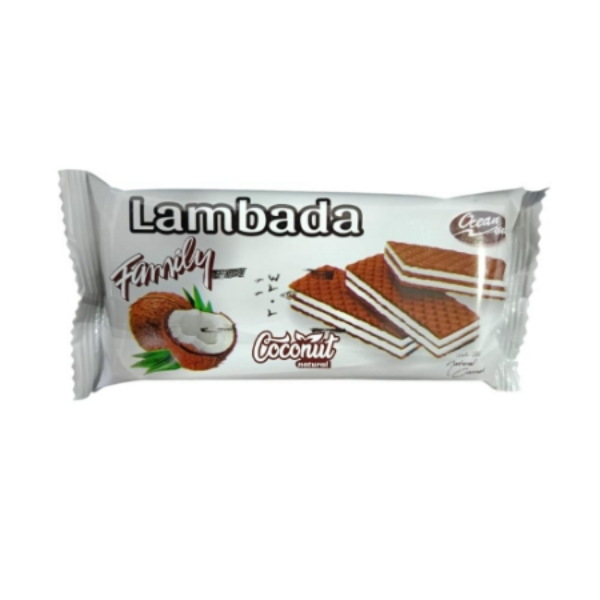 Show details for Lambada Coconut Cream Wafer Biscuits 50g Picture of Lambada Coconut Cream Wafer Biscuits 50g