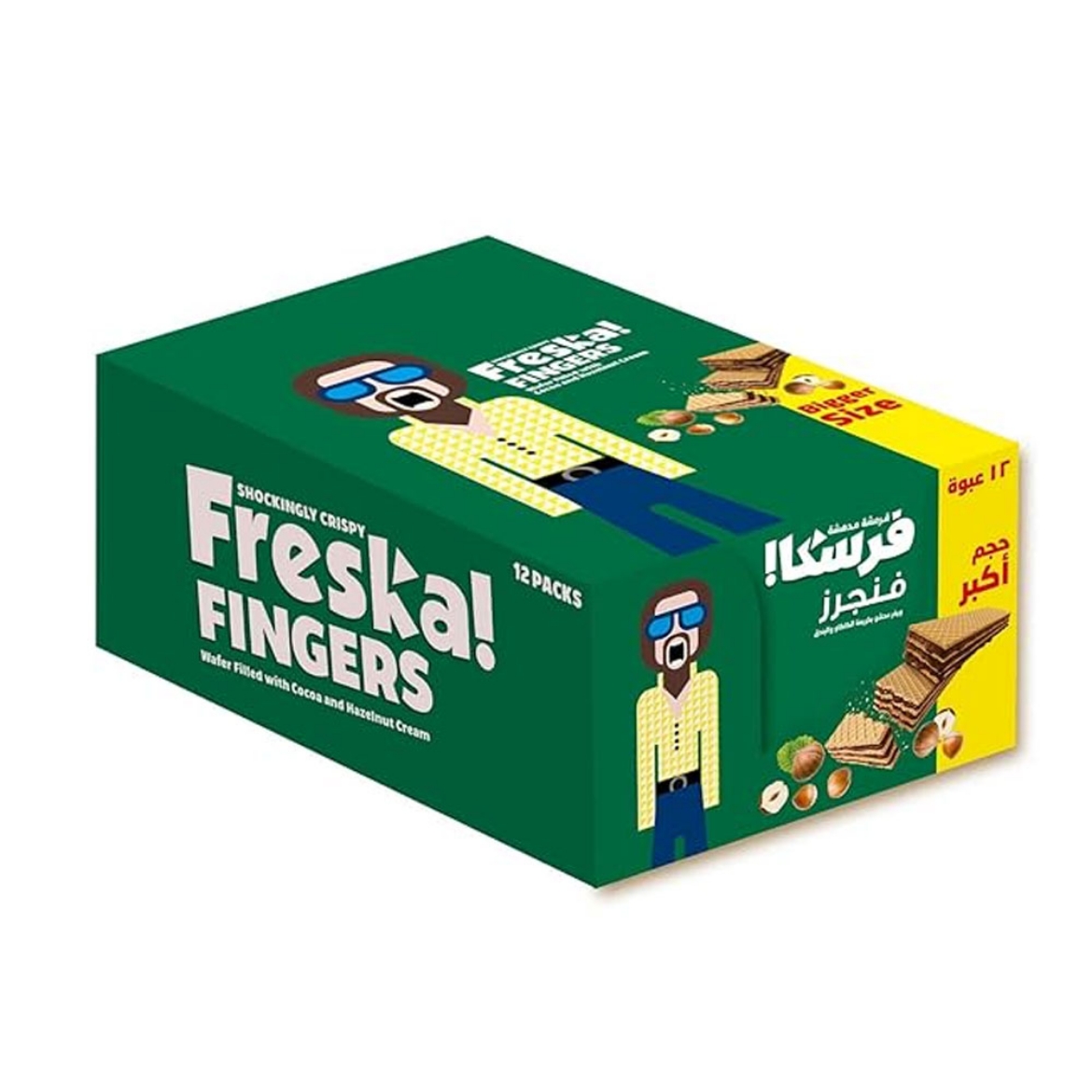 Picture of Freska Fingers Wafer Biscuits with Cocoa and Hazelnut Cream 8 Pcs