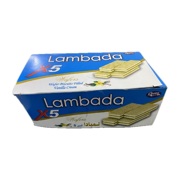 Show details for Lambada Wafer Biscuits X5 with Vanilla Cream 4 Pcs (12 Pieces) Picture of Lambada Wafer Biscuits X5 with Vanilla Cream 4 Pcs (12 Pieces)