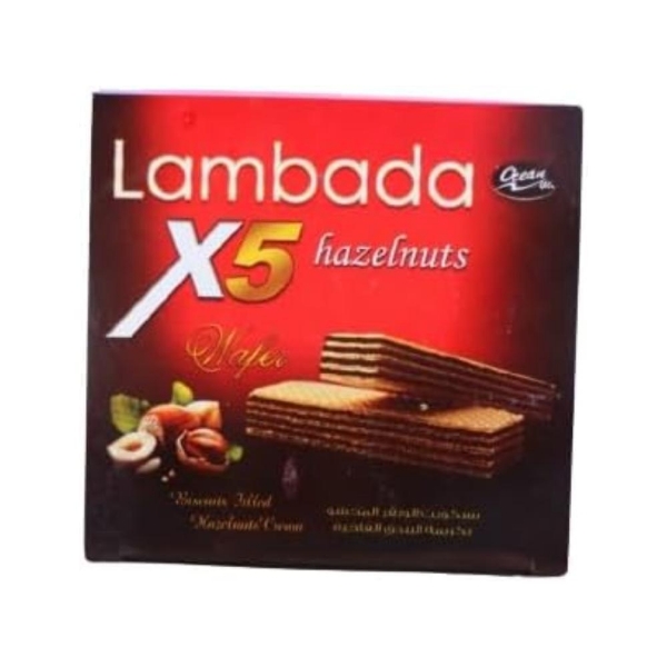 Show details for Lambada Wafer Biscuits X5 with Hazelnut Cream 4 Pcs (6 x 6) Picture of Lambada Wafer Biscuits X5 with Hazelnut Cream 4 Pcs (6 x 6)