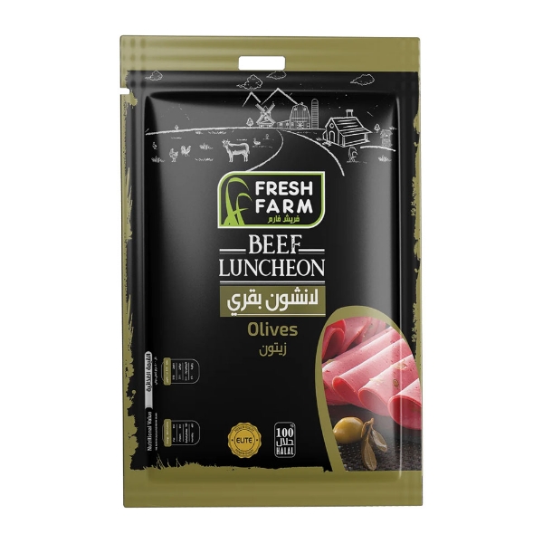 Show details for Fresh Farm Beef Luncheon Meat with Olives (200g) Picture of Fresh Farm Beef Luncheon Meat with Olives (200g)