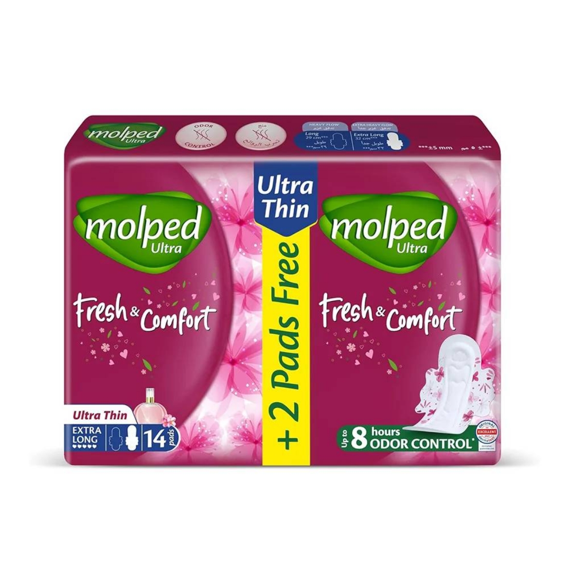 Picture of Moleped Musk Rose Extra Long 14 Pads + 2 Free (2-pack offer)