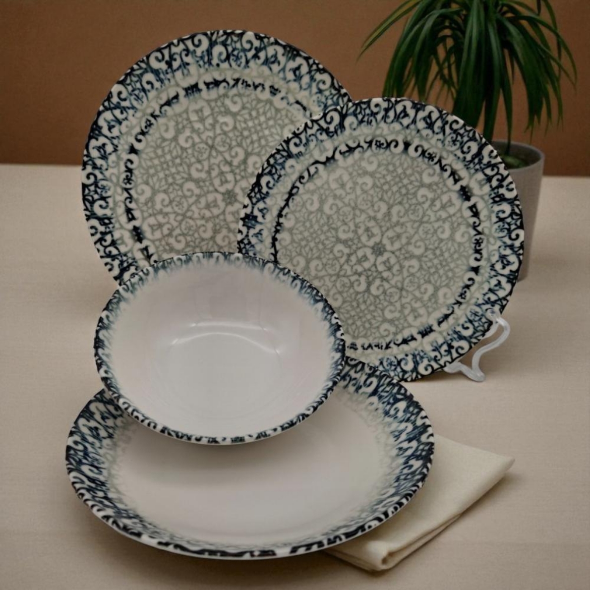 صورة طقم 24 قطعة بورسلين (كرمه) 24 Pcs (Karma) Porcelain Dinner Set